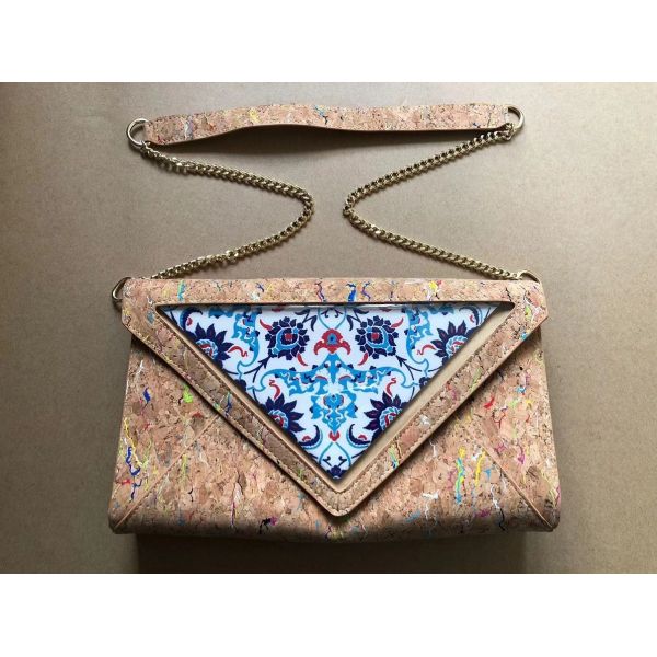 2022 Hot Sell Ladies Faction Shoulder Bag with Eco Cork  24x6x14.5cm