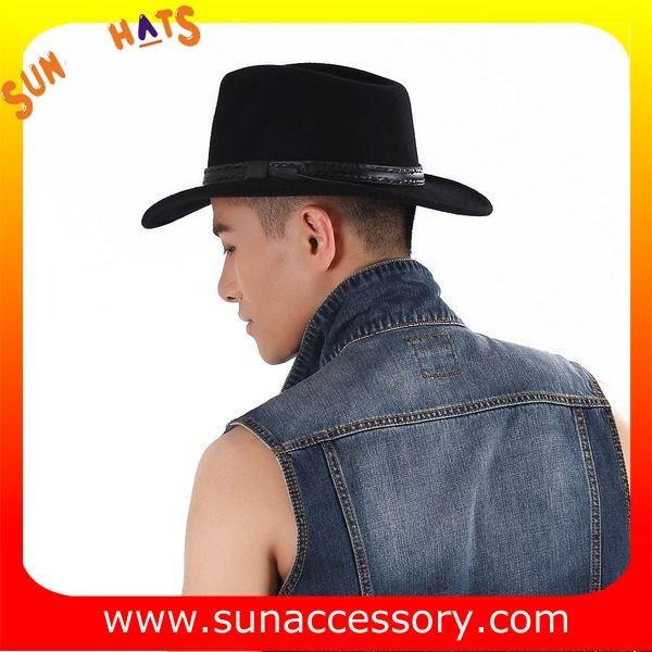 2050378 Sun Accessory customized  winter 100% wool felt trendy fashion cowboy  hats  ,unisex hats and caps wholesaling