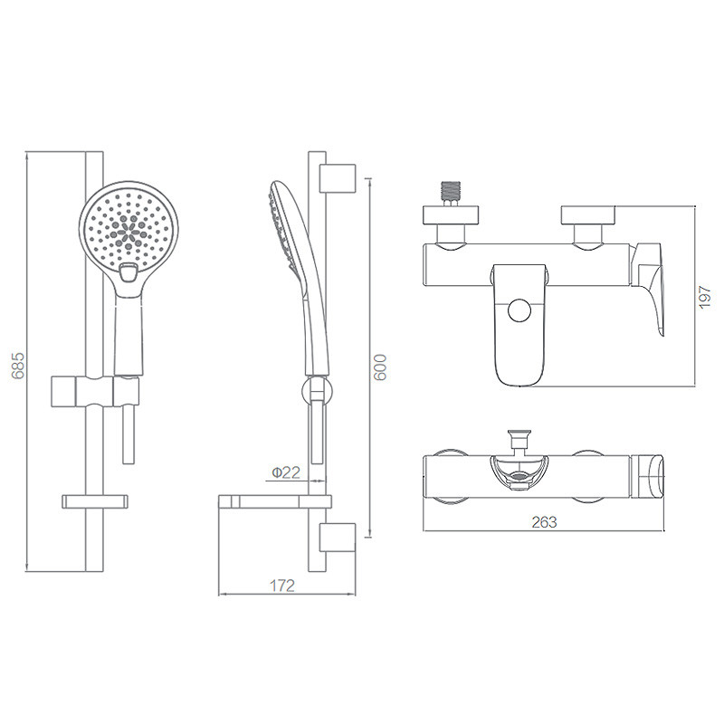 Faucet Chrome ливня ванны слайдера Handshower Bathroom СТРЕЛКА Стен-установленная Адвокатурой латунного установленная F2C9028C