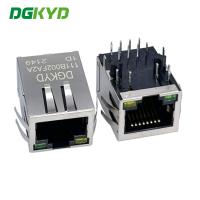 Femelle gauche simple de 8P8C RJ45 par le connecteur de trou DGKYD111B002FA2A1D RJ45 avec le transformateur