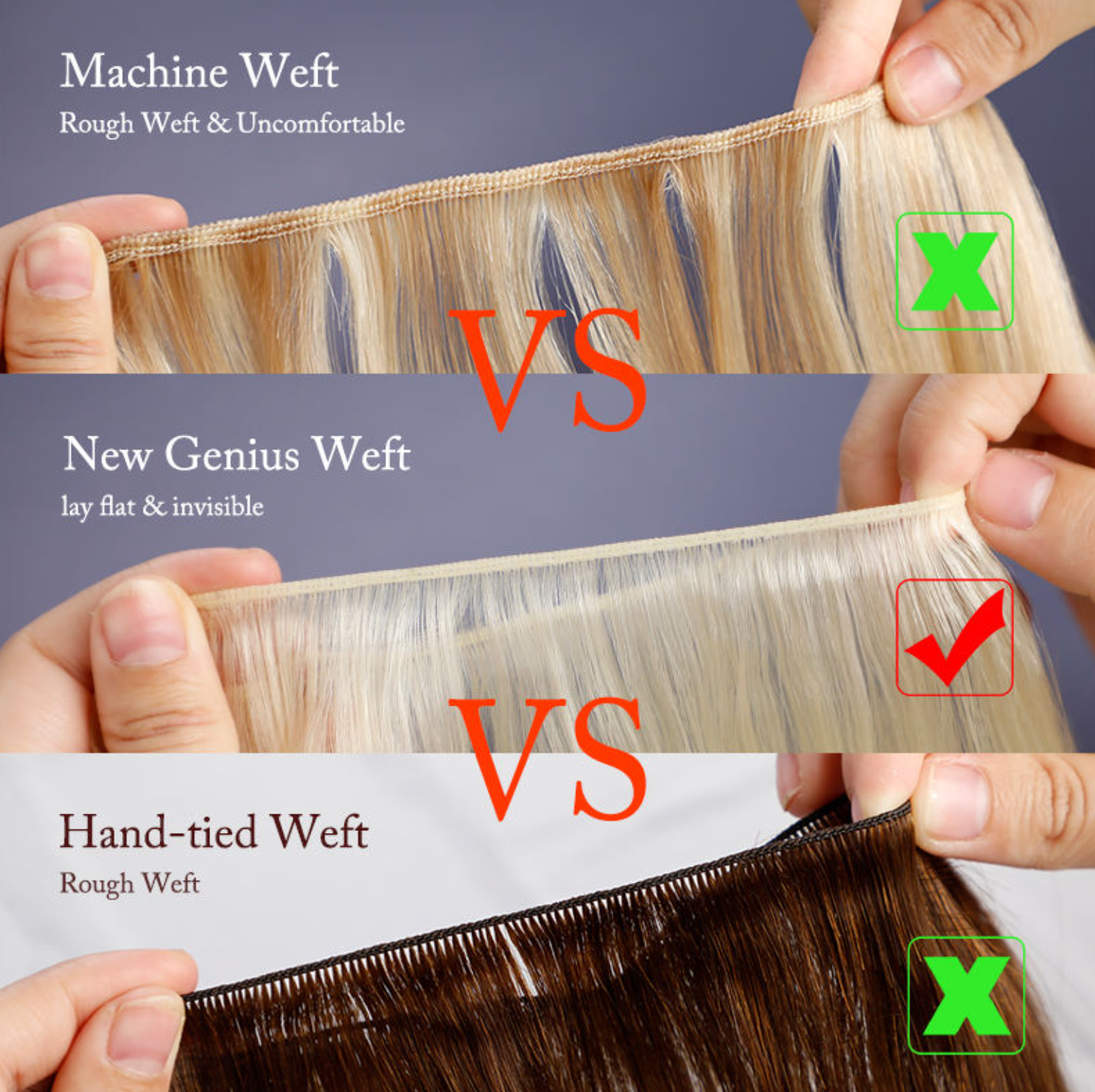 Raw Hair New Design Volume Weft Seamless Skin Weft Can Be Cut Double Drawn Genius Weft Hair Extensions