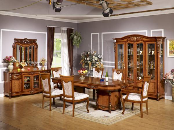 OEM ODM Wooden Square Dining Table With 6 Chairs Dining Room Sets