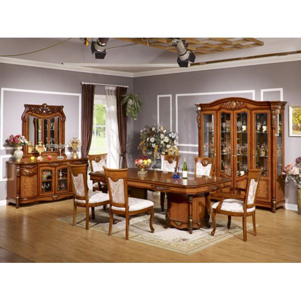 OEM ODM Wooden Square Dining Table With 6 Chairs Dining Room Sets