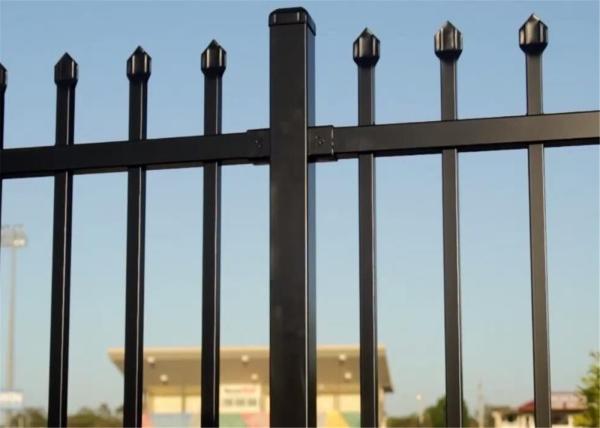 Aluminum Galvanized Steel Spear Picket Top Tubular Garrison Australia Steel Fence