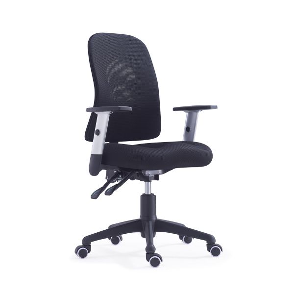 60mm Nylon Castor Mesh Swivel Office Chair MID Back Fabric Seat
