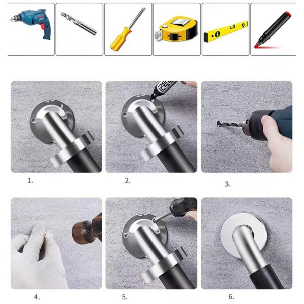 Bathroom Anti Slip Grab Rails , Shower Safety Handles For Seniors Elderly