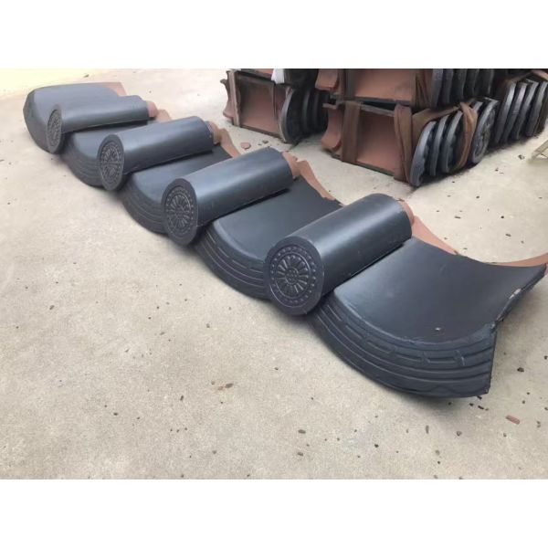 Japanese Traditional Clay Roof Tiles Ceramic Roof Shingle Japan Style Restaurant Tea House Roof Decoration