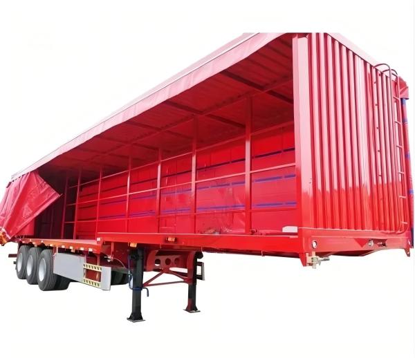 Dual Line Brake System WABCO Tri Axles 60 Tons Side Curtain Trailer for Transport