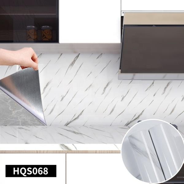 Geometric Pattern Kitchen Oilproof Wall Sticker Aluminum Foil Self Adhesive Wall Paper for Interiors Homes/Furniture