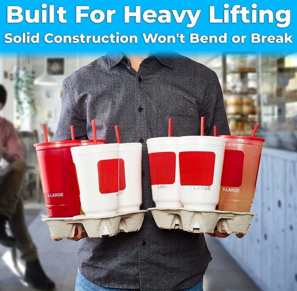 Biodegradable Disposable Takeaway Hot Drink 2 Cup Holder Takeout 4 Cup Tray Carrier Coffee Paper Cup Holder