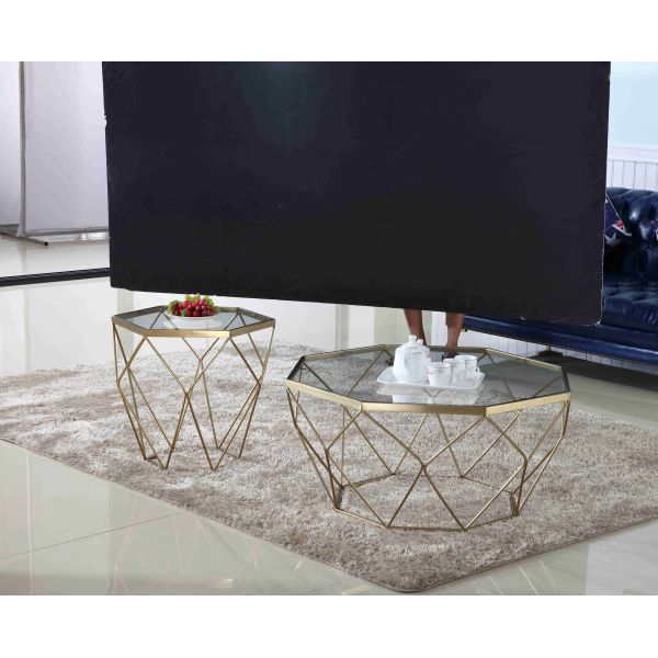 Комната жемчуга таблицы чая современных стеклянных журнальных столов нержавеющей стали стильная живя пакуя