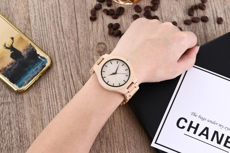 Дозор кварца оригинального дизайна бамбуковый деревянный, дозор кварца движения Японии