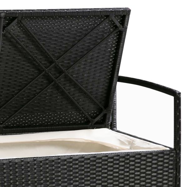 Garden Furniture Bistro Set Wicker Chair Hot Sale Iron Outdoor Rattan Seat Storage Function Chair Loveseat Storage