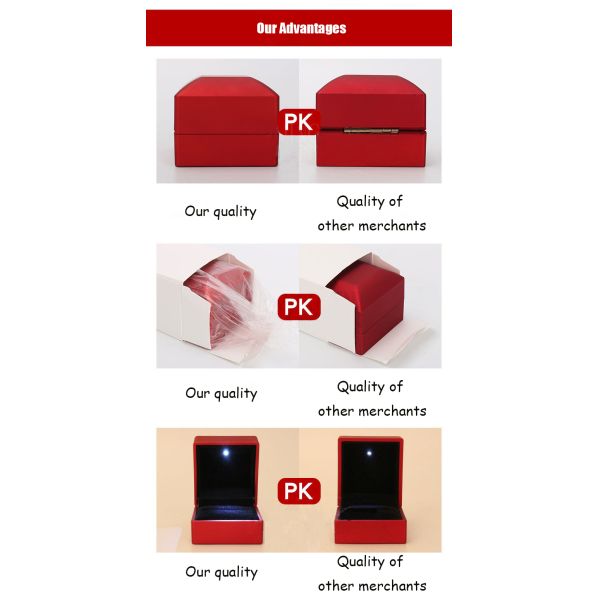 Спрей краска пластиковый обручальный кольцо подарочный ящик встроенный в светодиодный свет