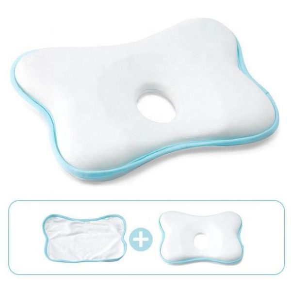 Jourm-Washable Butterfly Cotton Memory Foam Baby Infant Pillow with Breathable Fabric