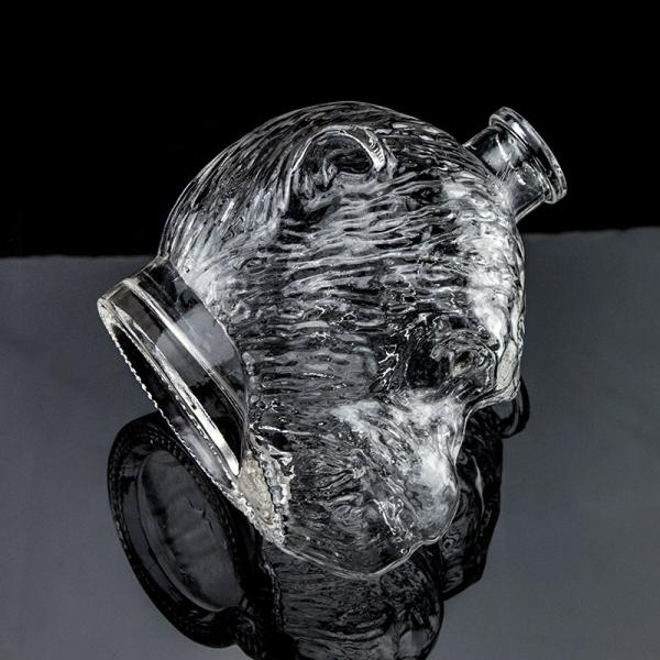 500 ml 750 ml garrafa de vidro em forma de cabeça de macaco para vodka licor com cortiça