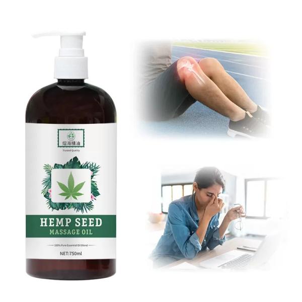 750ML Massage Essential OIls Hemp Seed Essential Oils For Skin Detoxifying