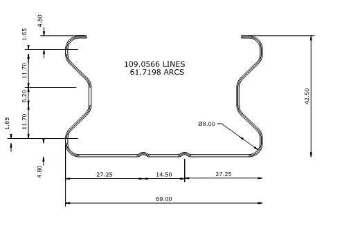 Petit pain de formation de courrier de barrière de 12 stations formant l'équipement 1,5 millimètres d'épaisseur de matériel