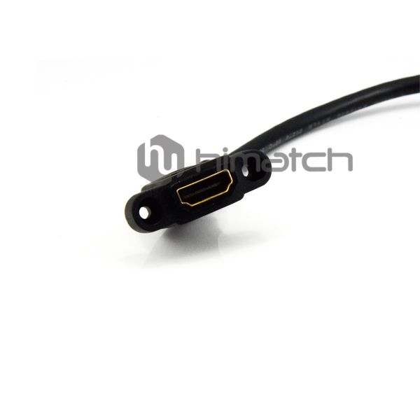 FHD 1080P Industrial HDMI Cable Male To Female Black Color With Panel Mount