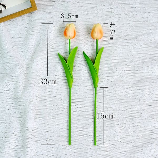 PU Tulip Plastic Flower Soft Decoration Indoor And Outdoor Silk Flowers Colorful design flowers