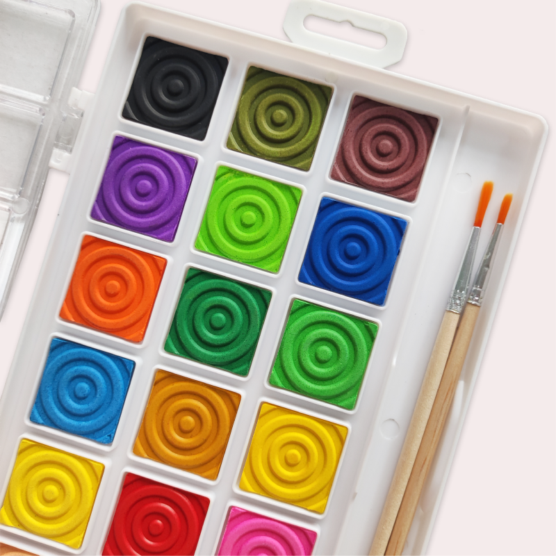 Best Selling Gouache Paint Set School Drawing Supplies High Quality 24 Pcs Watercolor Set