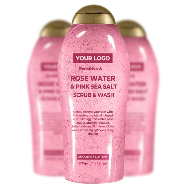 Gommage Corporel Apaisant au Quartz Rose Curatif Sel Marin Rose Exfoliant Doux Eau de Rose