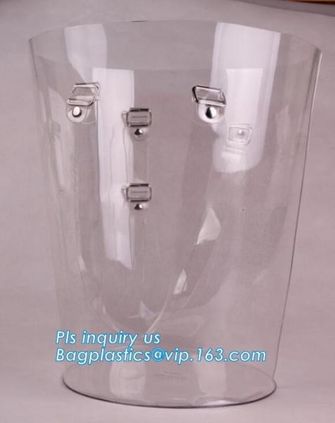 Folding Foldable Bucket Barrel, Waterproof PVC Folding Bucket, PVC Bucket, Round Bucket with Handle Clear PVC Plastics B