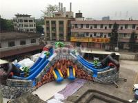 PVC Tarpaulin Giant Outdoor Inflatable Water Park With 3 Slide / Inflatable Playground Water Park