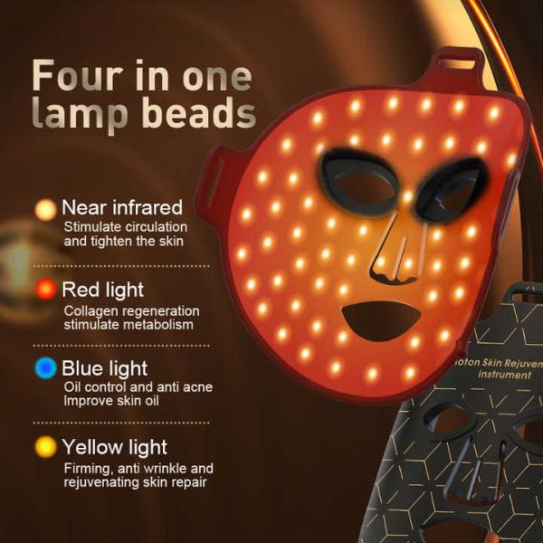 3.7V 4.5W Facial Skin Care Machine Silicone Flexible Infrared Light Therapy Face Mask