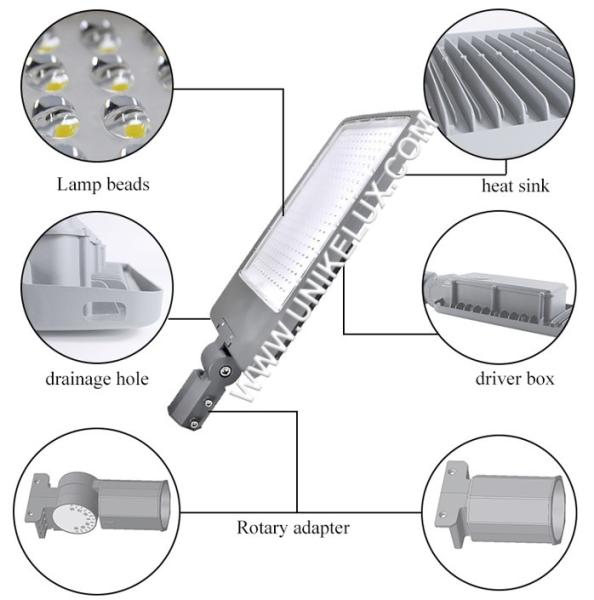 7800lm Outdoor Integrated LED Street Light Adjustable Angle IK09 Grade