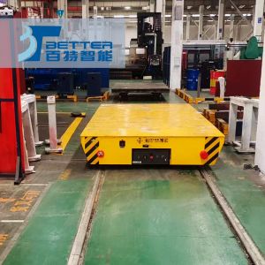 Battery Powered Rail Transfer Cart with Electrical Control System for and Safe Material Handling