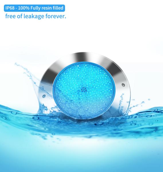260MM Wall Mounted 316LSS Resin Filled 35W Warm White RGB Underwater Light LED Swimming Pool Light for Fiberglass Pool