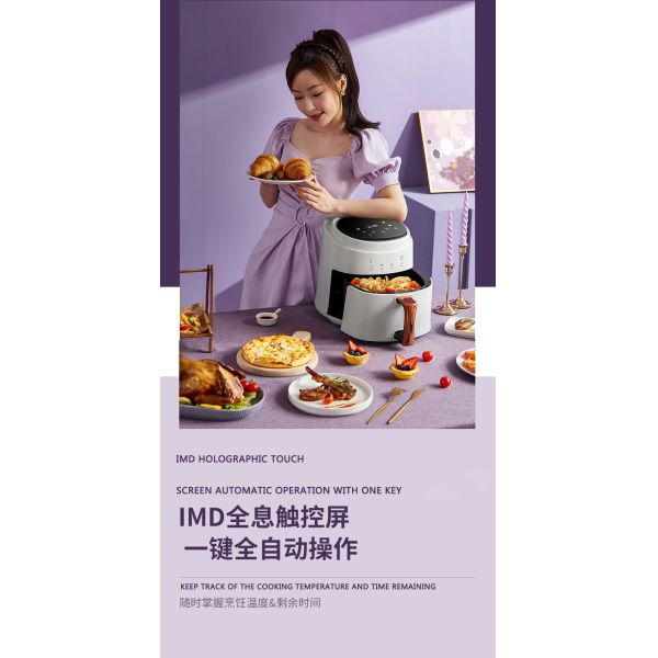 6L 3L Touch Screen Double Air Fryer Electric Deep Fryer Oven Smart Rack Without Oil Air Fryer Plastic