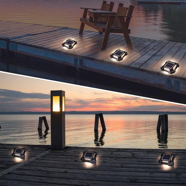 IP68 Waterproof Wireless Outdoor LED Solar Deck Dock Lights For Garden Patio