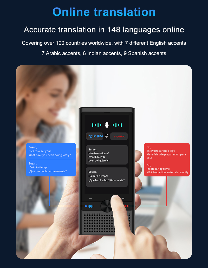 Smart AI Translator Device Portable Translation Machine Support Voice Text Scan Translation