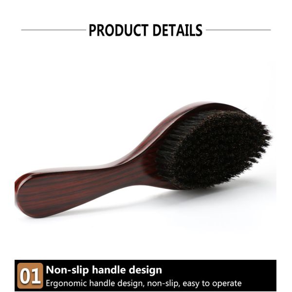 Beach Wood Handle Men's Beard Brush 360 Curved Wave Brush for a Sleek and Defined Look