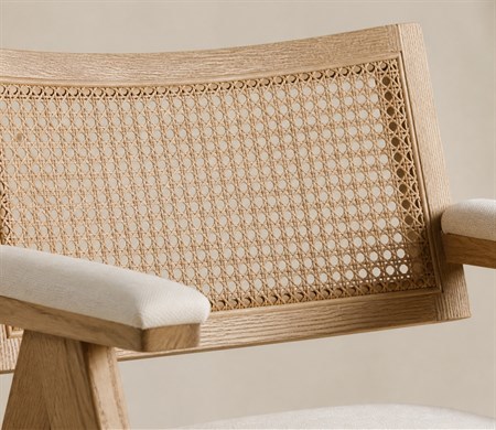 Natural Wood Cane Back Dining Armchair CYC-030-NTL