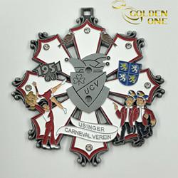 Commemorative Custom Engraved Medallions Silver Metal Badges Award Medal Hanging