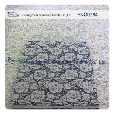 Women Garments Nylon Cotton Lace Fabric With Floral Panel 1.45 - 1.5m Width