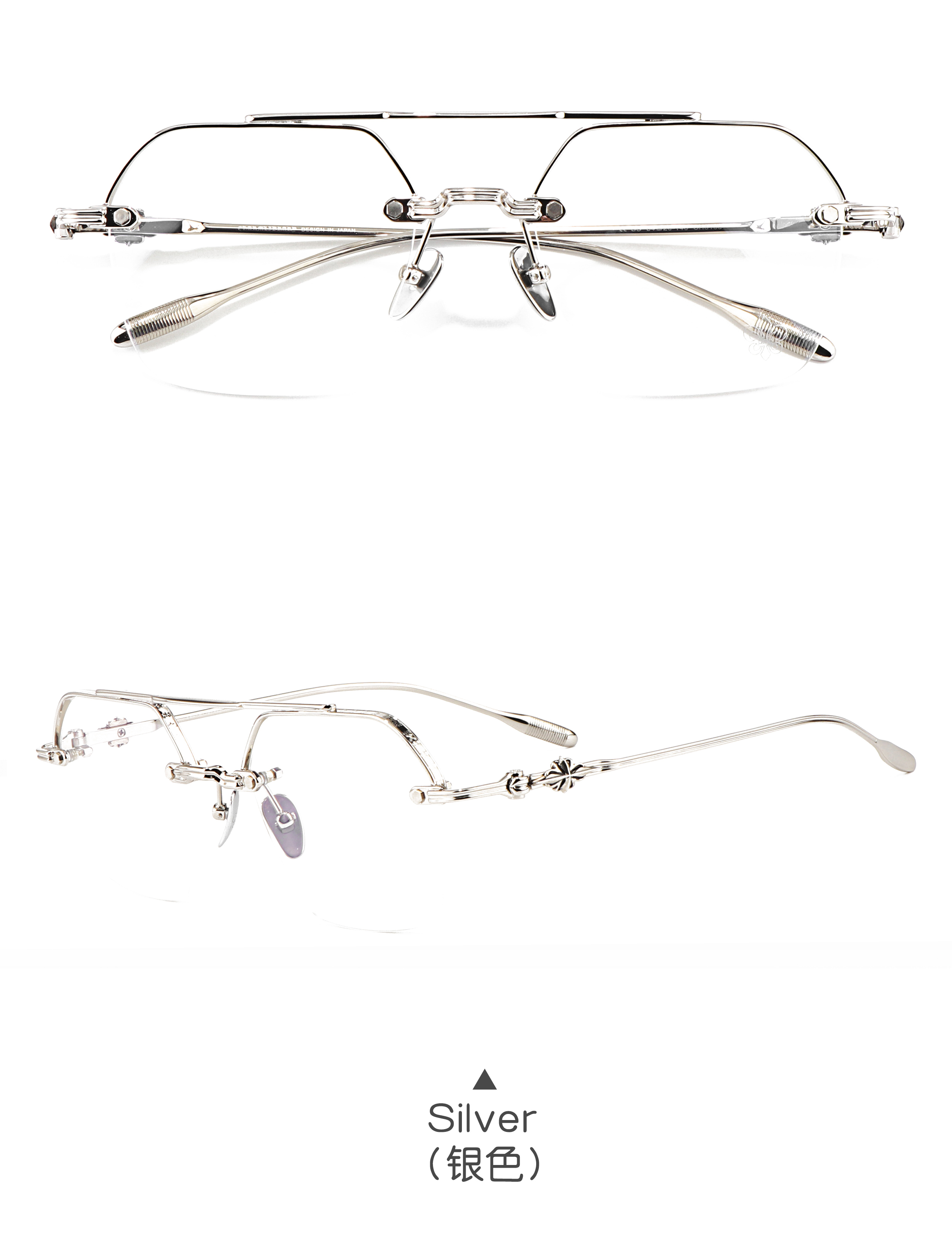 Women's Men's Pilot Half Frame Black Optical Prescription Presbyopia Large Frame Luxury Brand Light Frames for Eye Glasses Eyes
