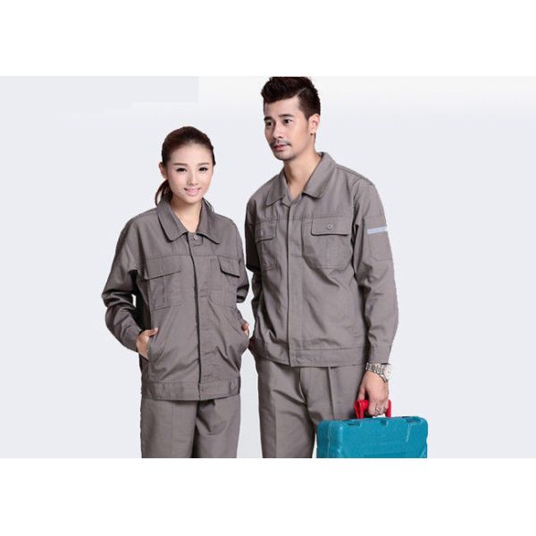 Embroidered Industrial Work Uniforms Construction Work Use With SGS Certification