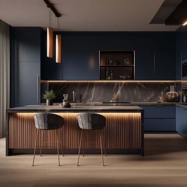 Gabinete de cocina de lujo moderno con estufa de acero inoxidable integración de toda la casa Gabinete de pared Gabinete de cocina de diseño