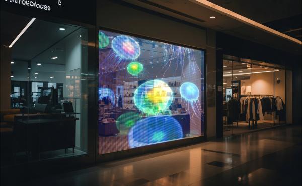 Indoor advertising Flexible Transparent Display Screen P6 LED Display Film