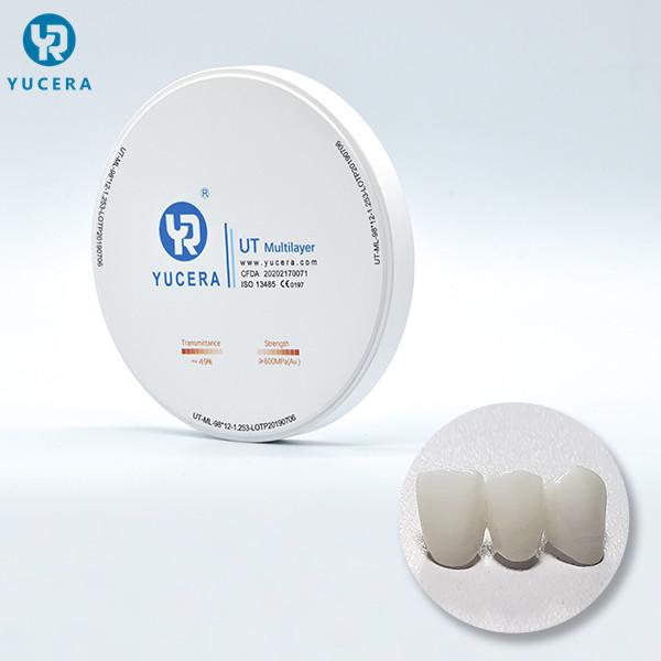 placa dental branca da zircônia de 98mm UT para dentaduras cerâmicas