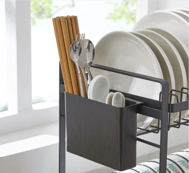 2 Layers Removable L38.5cm Steel Kitchen Basket Rack