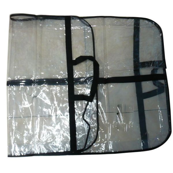 Transparent PVC Dress Bag, Suit Garment Bags With Nylon Handle, Black Border