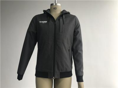 Fashion Grey Color Hooded Bomber Jacket Mens With Black Rib And Mesh Lining