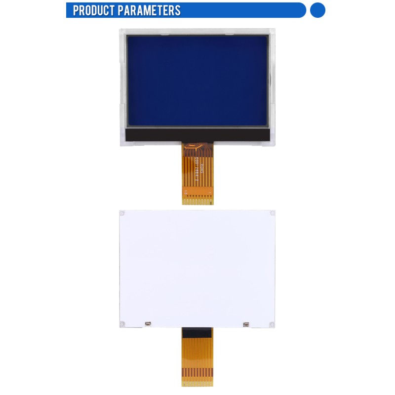 COG12864I2 Blue Film Lightweight Small LCD Screen Serial CommunICation Standard Screen ST7567 53X40Mm
