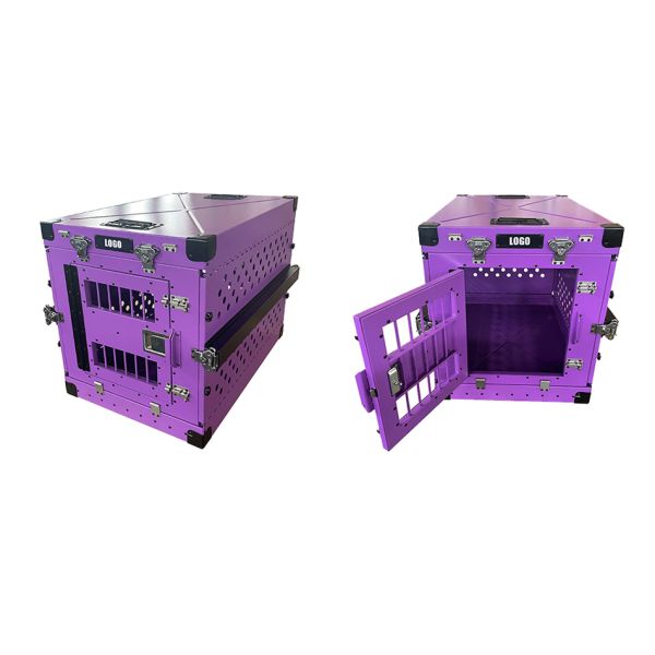 Металла коробки собаки любимца цвет среднего алюминиевого складного складной пурпурный 30 дюймов