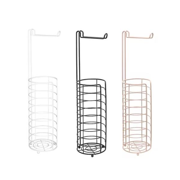 Bathroom Storage Iron Wire Rack Toilet Roll Holder Powder Coating Chrome